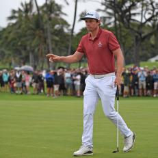 HONOLULU, HI - JANUARY 12: Cameron Smith of Australia birdies the 18th hole to force a playoff at the Sony Open in Hawaii at Waialae Country Club on January 12, 2020 in Honolulu, Hawaii. (Photo by Chris Condon/PGA TOUR via Getty Images)