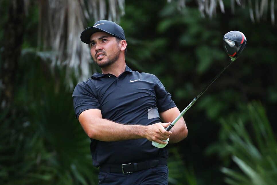 PLAYA DEL CARMEN, MEXICO - NOVEMBER 15: Jason Day of Australia plays his shot from the 13th tee during the first round of the Mayakoba Golf Classic at El Camaleon Mayakoba Golf Course on November 15, 2019 in Playa del Carmen, Mexico. (Photo by Gregory Shamus/Getty Images)