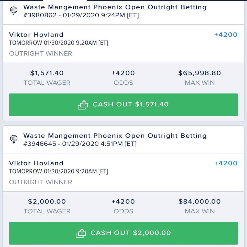 Pray for this dude who bet A LOT of money on Viktor Hovland to win the ...