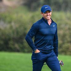 SAN DIEGO, CA - JANUARY 25:  Rory McIlroy of Northern Ireland smiles as he walks to the 16th hole green during the third round of the Farmers Insurance Open on Torrey Pines South on January 25, 2020 in San Diego, California. (Photo by Keyur Khamar/PGA TOUR via Getty Images)