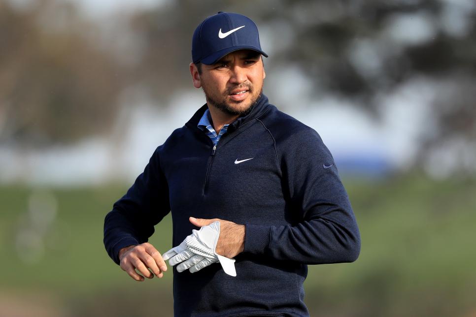SAN DIEGO, CALIFORNIA - JANUARY 22:  Jason Day of Australia looks on during the Pro-Am for the 2020 Farmers Insurance Open at Torrey Pines Golf Course on January 22, 2020 in San Diego, California. (Photo by Sean M. Haffey/Getty Images)