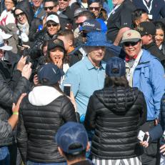 PEBBLE BEACH, CA - FEBRUARY 09: Bill Murray walks through a crowd of fans on the seventh hole during the third round of the AT&T Pebble Beach Pro-Am at Pebble Beach Golf Links, on February 9, 2019 in Pebble Beach, California. (Photo by Ben Jared/PGA TOUR)