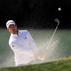 PEBBLE BEACH, CALIFORNIA - FEBRUARY 09: Nick Taylor of Canada plays a shot from a bunker on the eighth hole during the final round of the AT&T Pebble Beach Pro-Am at Pebble Beach Golf Links on February 09, 2020 in Pebble Beach, California. (Photo by Sean M. Haffey/Getty Images)
