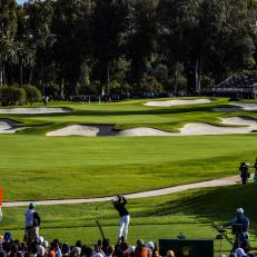 PACIFIC PALISADES, CA - FEBRUARY 16:  A course scenic view as Cody Gribble tees off on the 10th hole during the third of the Genesis Open at Riviera Country Club on February 16, 2019 in Pacific Palisades, California. (Photo by Keyur Khamar/PGA TOUR)