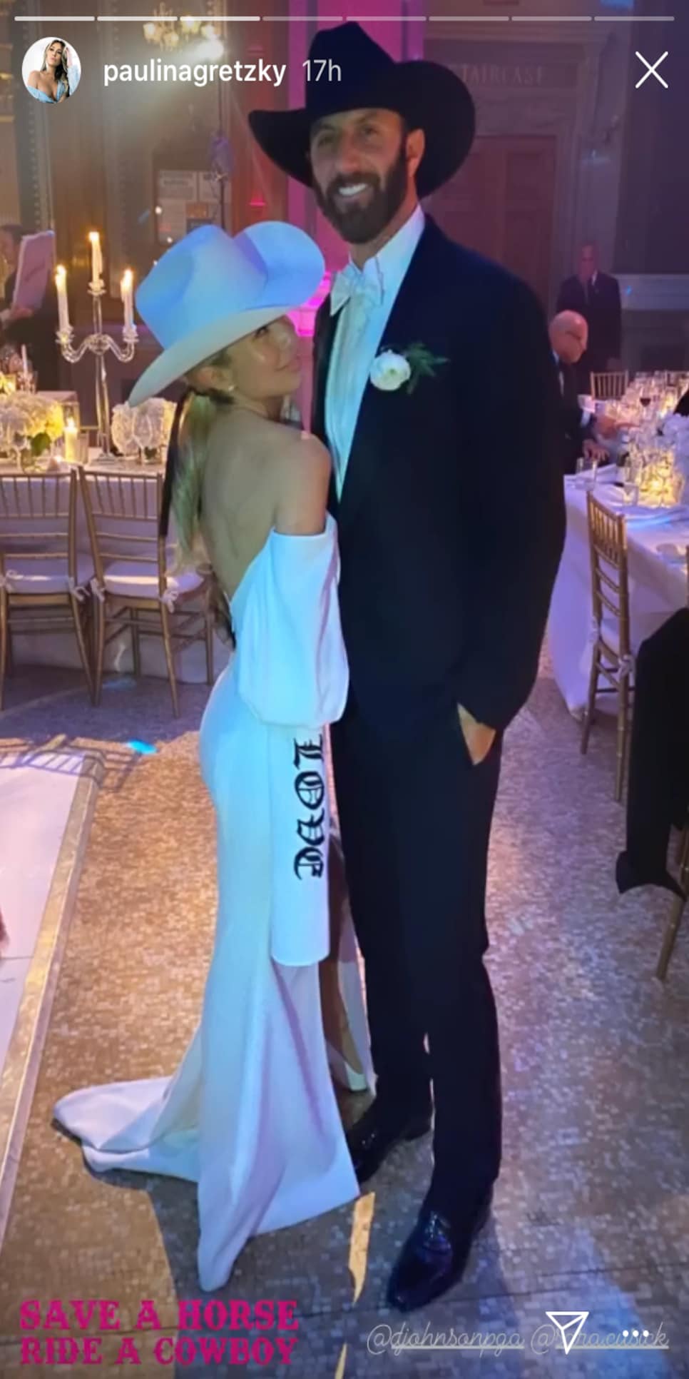 Dustin Johnson and Paulina Gretzky's wedding pictures