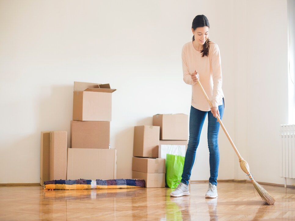 Cleaning the new home