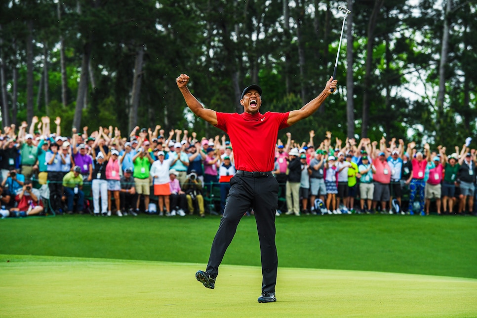 Tiger Woods during the final round of the 2019 Masters Tournament held in Augusta, GA at Augusta National Golf Club on Sunday, April 14, 2019.