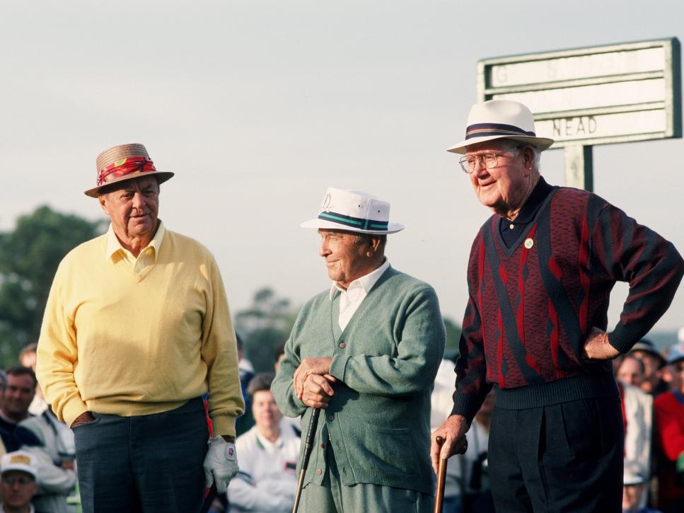Honorary Starters, Sam Snead, Gene Sarazen, And Byron Nelson On The 1st Hole During The 1993 Masters Tournament
