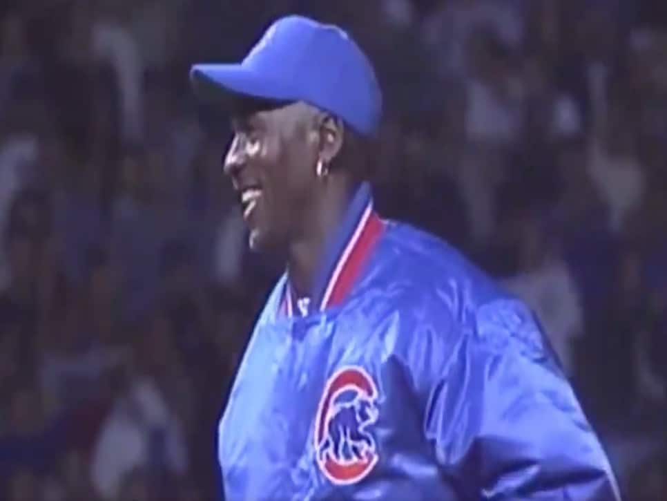 Michael Jordan throws out the first pitch at Wrigley Field 