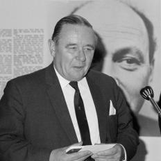 Sunday times writer and former golfing correspondant for the Daily Herald Henry Longhurst receives his Special Award at the IPC National Press Awards Presentation Lunch at the Savoy Hotel, London. 16th April 1969. (Photo by Daily Mirror/Mirrorpix/Mirrorpix via Getty Images)