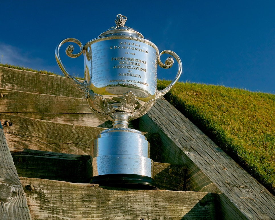 KIAWAH ISLAND, SC - JUNE 15:  The Wanamaker Trophy at the Ocean Course at Kiawah Island Golf Resort, the future site of the 103rd PGA Championship on June 15, 2019 in Kiawah Island, South Carolina. (Photo by Gary Kellner/The PGA of America via Getty Images)