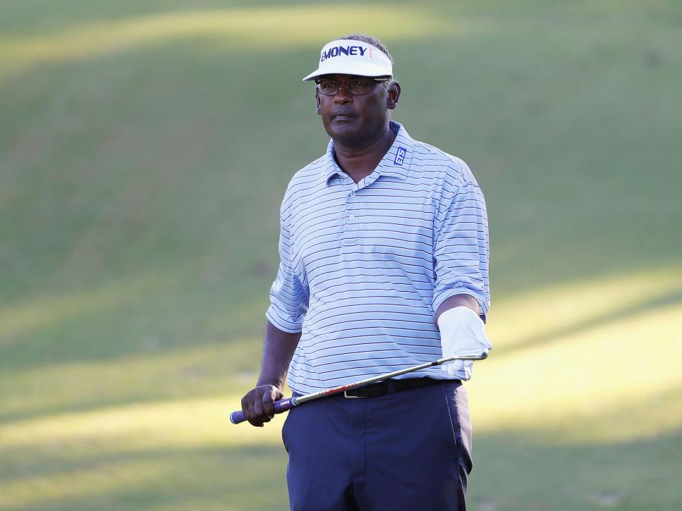HONOLULU, HI - JANUARY 11:  Vijay Singh of Fiji stands on the fifth hole during the second round of the Sony Open In Hawaii at Waialae Country Club on January 11, 2019 in Honolulu, Hawaii.  (Photo by Kevin C. Cox/Getty Images)