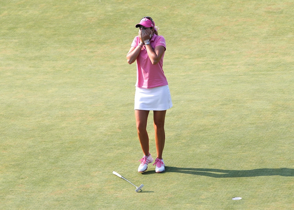 OAKMONT, PA - JULY 11:  Paula Creamer reacts after winning the 2010 U.S. Women's Open at Oakmont Country Club on July 11, 2010 in Oakmont, Pennsylvania.  (Photo by Sam Greenwood/Getty Images)