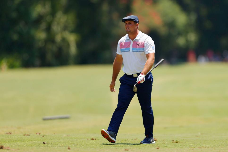 HILTON HEAD ISLAND, SOUTH CAROLINA - JUNE 21: Bryson DeChambeau of the United States walks on the sixth hole during the final round of the RBC Heritage on June 21, 2020 at Harbour Town Golf Links in Hilton Head Island, South Carolina. (Photo by Kevin C. Cox/Getty Images)