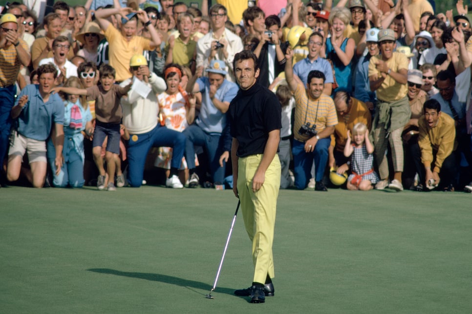 English golfer Tony Jacklin after winning the US Open Golf Championship at Hazeltine Golf Club in Chaska, Minnesota, on the final day, 21st June 1970.  (Photo by Leonard Kamsler/Popperfoto via Getty Images)