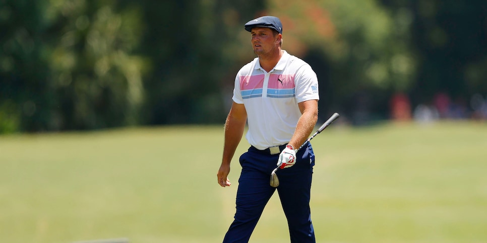 HILTON HEAD ISLAND, SOUTH CAROLINA - JUNE 21: Bryson DeChambeau of the United States walks on the sixth hole during the final round of the RBC Heritage on June 21, 2020 at Harbour Town Golf Links in Hilton Head Island, South Carolina. (Photo by Kevin C. Cox/Getty Images)