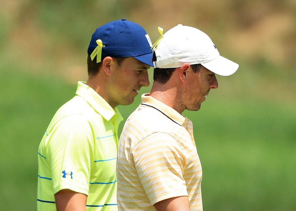 pga tour yellow ribbons on hats