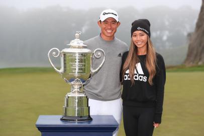 Collin Morikawa's girlfriend Katherine Zhu, who he credits his winning to, is a damn good golfer herself