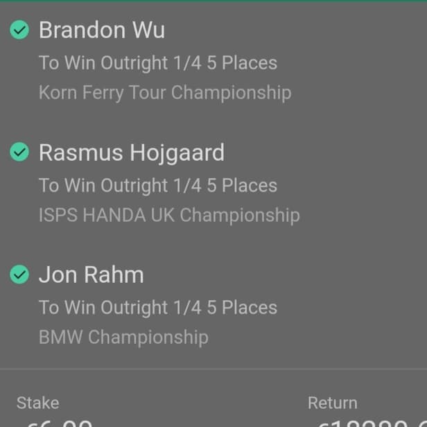The gambler behind this incredible threegolfer parlay had a better