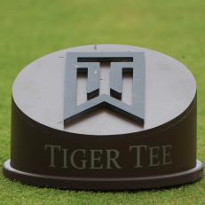 RIDGEDALE, MISSOURI - SEPTEMBER 22: A tee marker is displayed during the Payneâ  s Valley Cup on September 22, 2020 on the Payneâ  s Valley course at Big Cedar Lodge in Ridgedale, Missouri. (Photo by Tom Pennington/Getty Images for Payneâ  s Valley Cup)