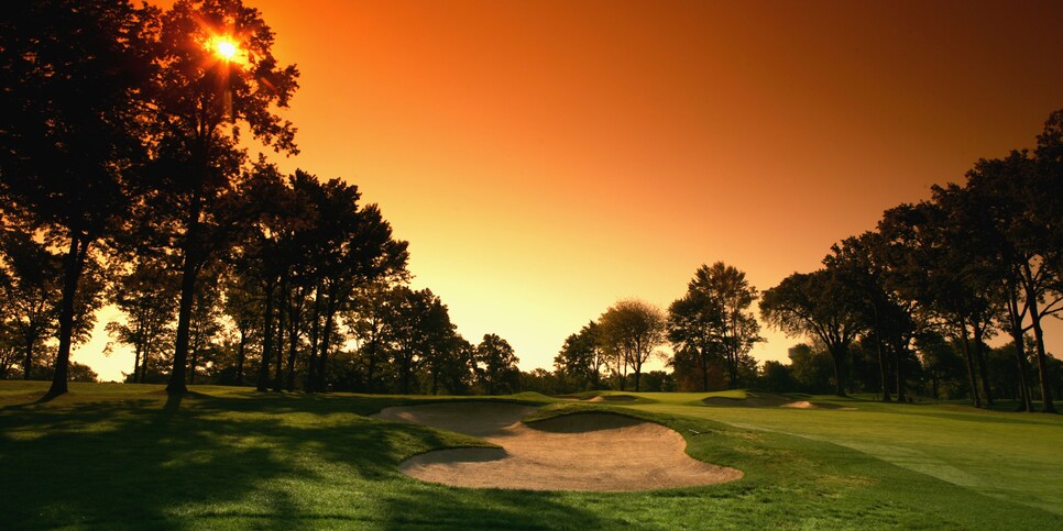 MAMARONECK, NY - SEPTEMBER 19: The 515 yard par 5, 5th hole 'Long Lane' on the West Course at Winged Foot Golf Club venue for the 2006 US Open, on September 19, 2005 in Mamaroneck, New York, United States  (Photo by David Cannon/Getty Images)