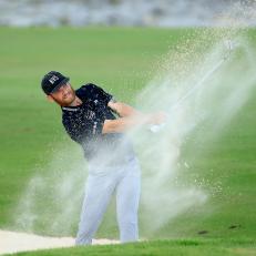 PUNTA CANA, DOMINICAN REPUBLIC - SEPTEMBER 24: Tyler McCumber plays his second shot on the eighth hole during the first round of the Corales Puntacana Resort & Club Championship on September 24, 2020 in Punta Cana, Dominican Republic.  (Photo by Andy Lyons/Getty Images)
