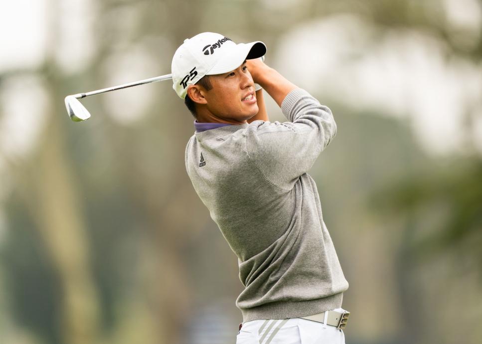 SAN FRANCISCO, CA - AUGUST 9: Collin Morikawa hits his tee shot on the third hole during the final round of the 102nd PGA Championship at TPC Harding Park on August 9, 2020 in San Francisco, California. (Photo by Darren Carroll/PGA of America via Getty Images)