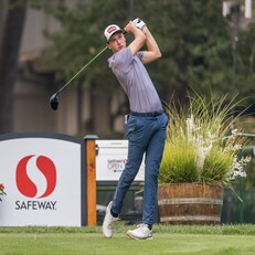 NAPA, CA - SEPTEMBER 11: Luke Schniederjans of the United States tees off during the second round of the Safeway Open PGA tournament on September 11, 2020 at Silverado Country Club in Napa, CA. Photo by Bob Kupbens/Icon Sportswire)
