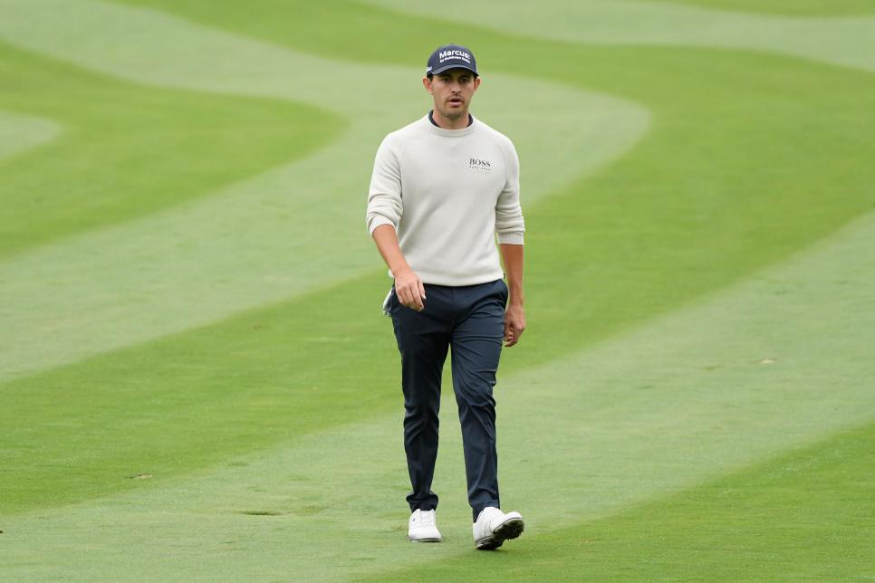 THOUSAND OAKS, CALIFORNIA - OCTOBER 25: Patrick Cantlay of the United States walks on the 16th hole during the final round of the Zozo Championship @ Sherwood on October 25, 2020 in Thousand Oaks, California. (Photo by Harry How/Getty Images)