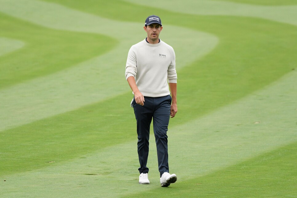 THOUSAND OAKS, CALIFORNIA - OCTOBER 25: Patrick Cantlay of the United States walks on the 16th hole during the final round of the Zozo Championship @ Sherwood on October 25, 2020 in Thousand Oaks, California. (Photo by Harry How/Getty Images)