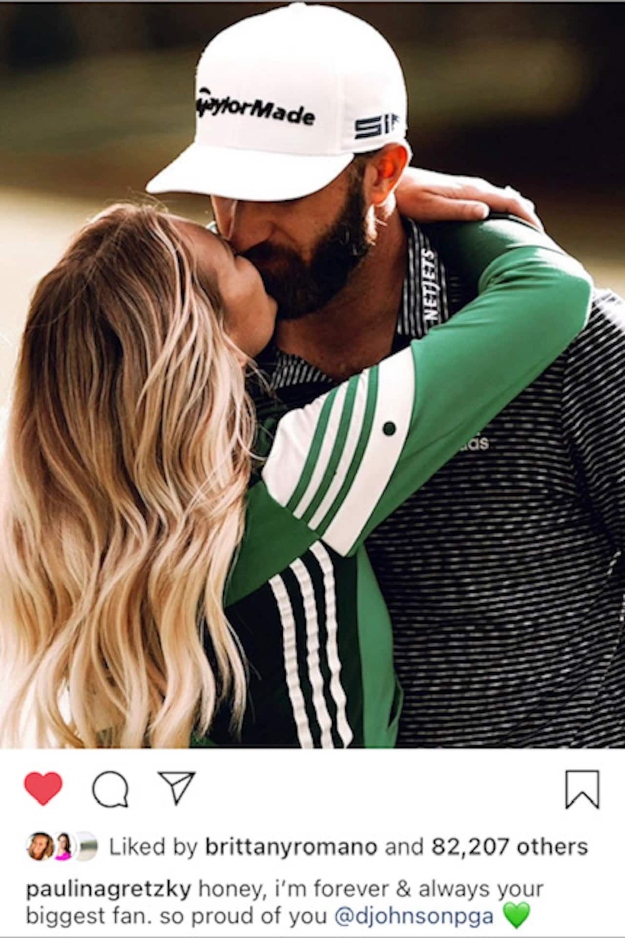 Paulina Gretzky becomes world's sexiest caddy in revealing Masters 2023  jumpsuit as she carries Dustin Johnson's clubs