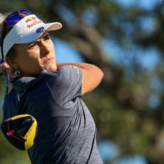 BELLEAIR, FLORIDA - NOVEMBER 19: Lexi Thompson hits her tee shot on the fourth hole during the first round of the Pelican Women's Championship at Pelican Golf Club on November 19, 2020 in Belleair, Florida. (Photo by Mike Ehrmann/Getty Images)