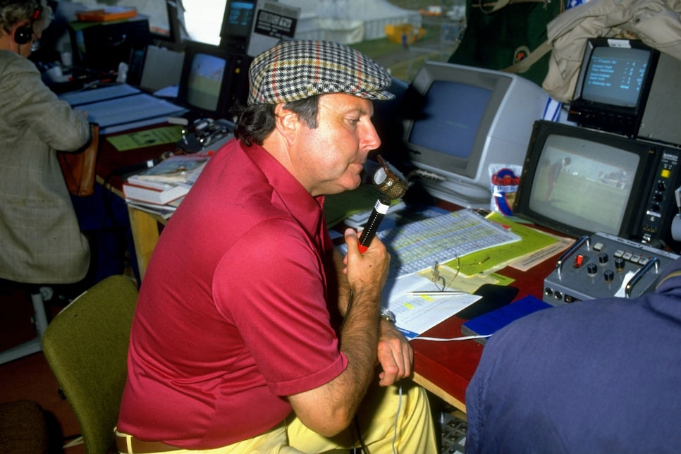 1985:  Portrait of BBC TV Commentator Peter Alliss during the British Open at the Royal St. Georges Golf Club in Sandwich, England. \ Mandatory Credit: David  Cannon/Allsport