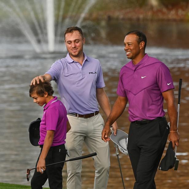 A victorious Justin Thomas and his dad found the perfect way to needle