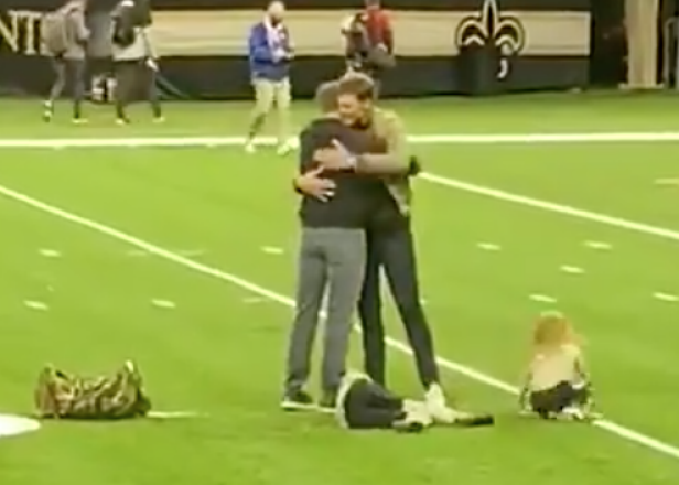 Tom Brady Plays Catch with Drew Brees' Son After Game