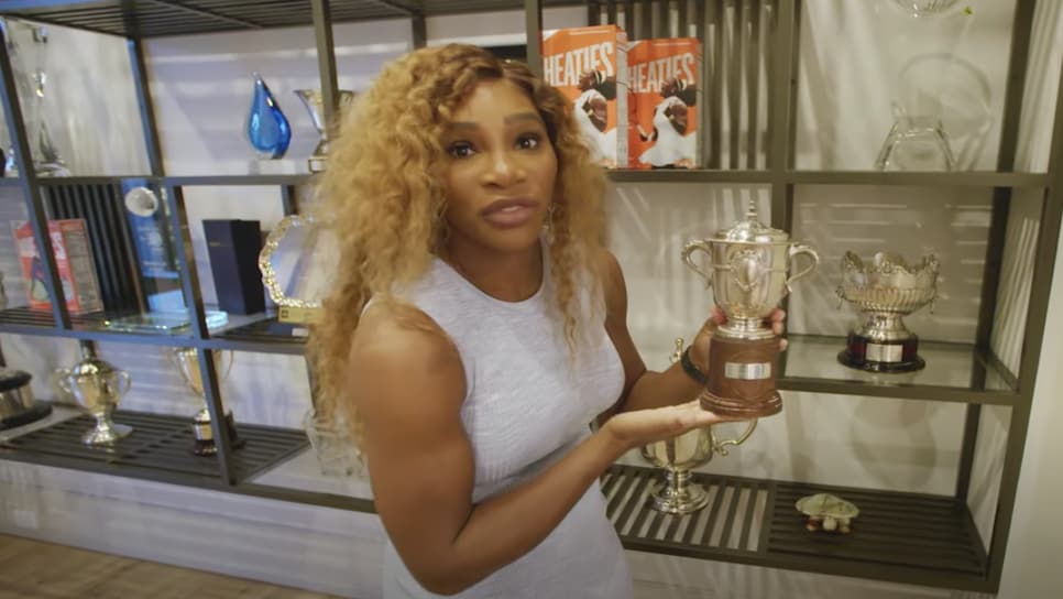 Serena Williams shows off her trophy room, and, yeah, she's got more