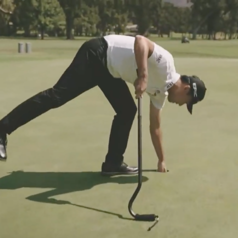 Kevin Na puts a funny twist on his signature move to celebrate getting a year older