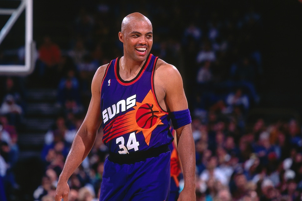 Charles Barkley playing for Phoenix Suns