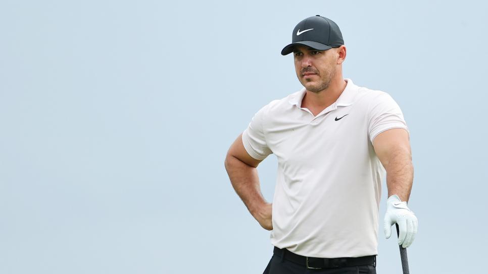 PLAYA DEL CARMEN, MEXICO - DECEMBER 04: Brooks Koepka of the United States looks on from the 16th tee during the second round of the Mayakoba Golf Classic at El CamaleÃ³n Golf Club on December 04, 2020 in Playa del Carmen, Mexico. (Photo by Hector Vivas/Getty Images)