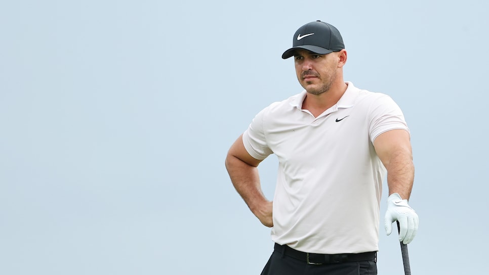 PLAYA DEL CARMEN, MEXICO - DECEMBER 04: Brooks Koepka of the United States looks on from the 16th tee during the second round of the Mayakoba Golf Classic at El CamaleÃ³n Golf Club on December 04, 2020 in Playa del Carmen, Mexico. (Photo by Hector Vivas/Getty Images)