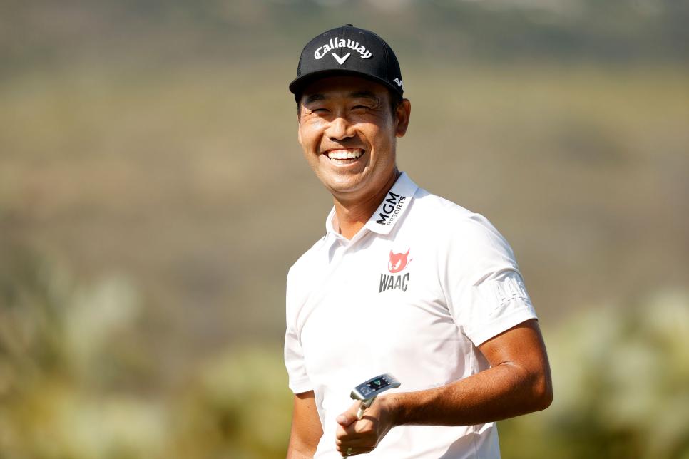 HONOLULU, HAWAII - JANUARY 17: Kevin Na of the United States smiles after winning on the 18th hole during the final round of the Sony Open in Hawaii at the Waialae Country Club on January 17, 2021 in Honolulu, Hawaii. (Photo by Cliff Hawkins/Getty Images)
