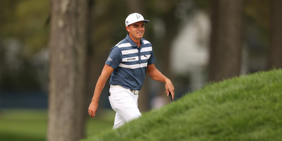 MAMARONECK, NEW YORK - SEPTEMBER 17: Rickie Fowler of the United States walks on the seventh hole during the first round of the 120th U.S. Open Championship on September 17, 2020 at Winged Foot Golf Club in Mamaroneck, New York. (Photo by Gregory Shamus/Getty Images)