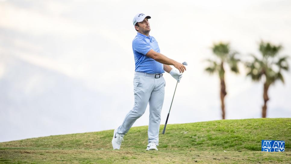 LA QUINTA, CA - JANUARY 23: Francesco Molinari hits a shot on the 17th hole during the third round of The American Express PGA Tournament on January 23, 2021 at PGA West Pete Dye Stadium Course in La Quinta, CA (Photo by Tom Hauck/Icon Sportswire via Getty Images)