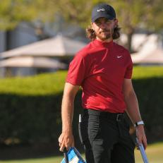 BRADENTON, FLORIDA - FEBRUARY 28: Tommy Fleetwood of England warms up on the range during the final round of the World Golf Championships-Workday Championship at The Concession on February 28, 2021 in Bradenton, Florida. (Photo by Ben Jared/PGA TOUR via Getty Images)