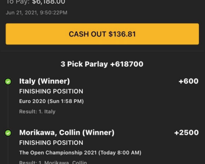 This bold $1 to win $6,000 parlay involving Collin Morikawa is still alive but simultaneously dead