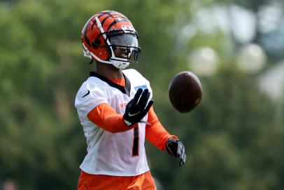 Chase struggling with NFL ball: It's bigger, doesn't have white stripes