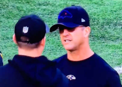 John Harbaugh being pissed at the Bengals for running up the score