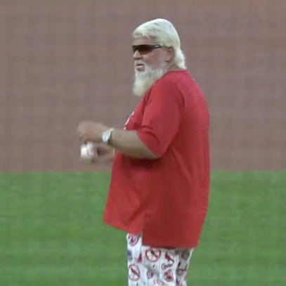 John Daly Throws First Pitch Into Stands at Cardinals Game