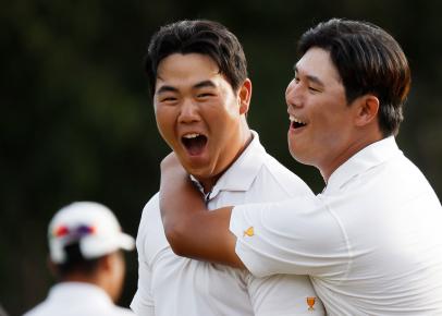 Presidents Cup teammates Si-Woo Kim and Tom Kim had more fun together in Vegas on Thursday