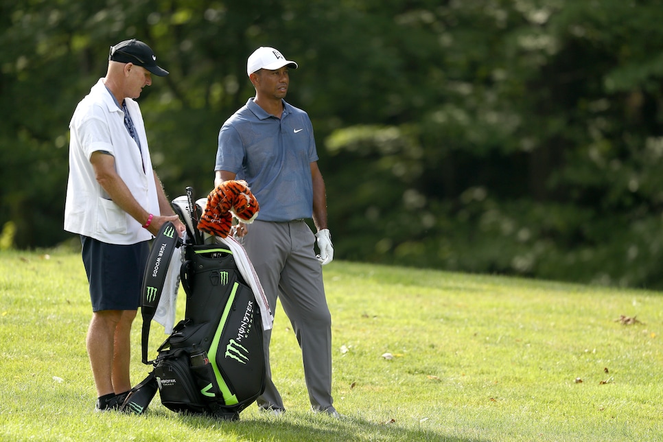 Tiger Woods' golf bag features one of the most subtle, yet powerful